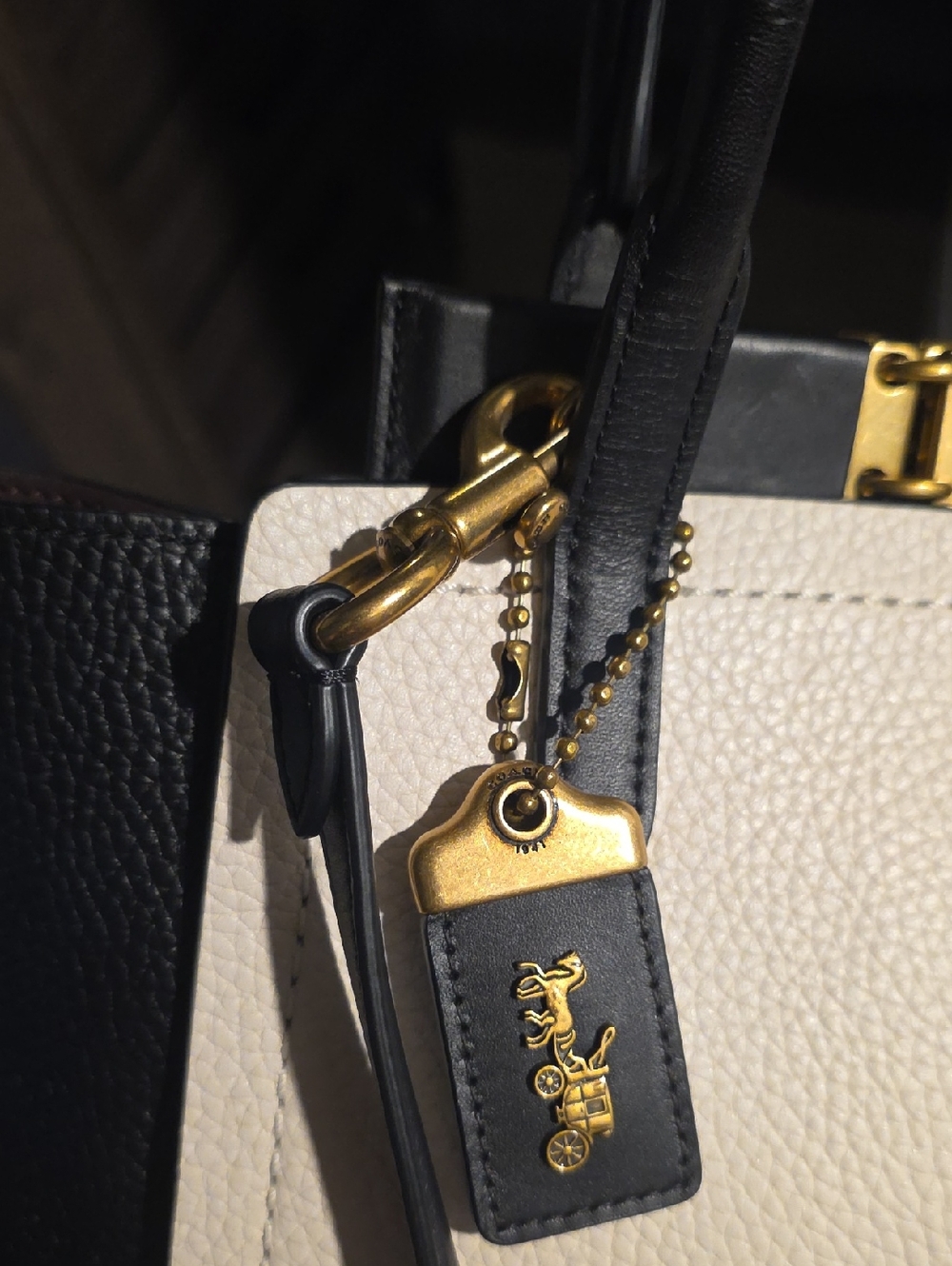 Coach 1941 Troupe Tote in the Colorblock (Chalk Multi) colorway. - Picture 11 of 15
